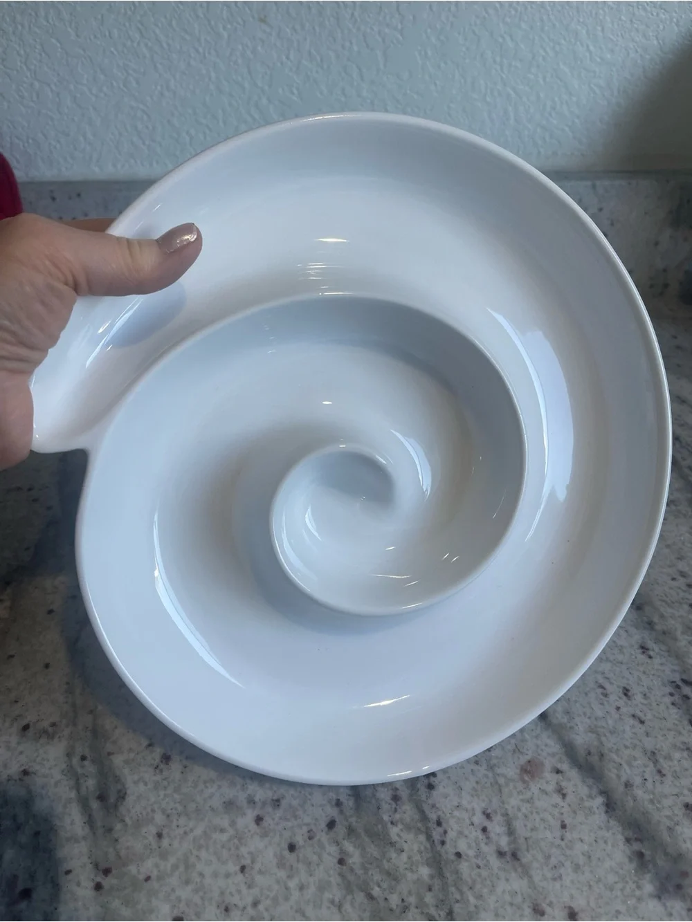 Vintage White Crate & Barrel Swirl Porcelain Serving Platter